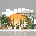 Modern Meichen Window Display Point Exhibition Area Activity Device Commercial Landscape Small Scene Material Sunset Meichen Activity Material Plant Pin Area 3d model