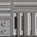 Variety of Air Conditioners and Fans Featuring Wall Mounted Standing Units Designs