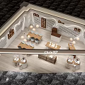 Modern Chris Store Interior Design With Elegant Display Shelves Counters And Lighting 3d model