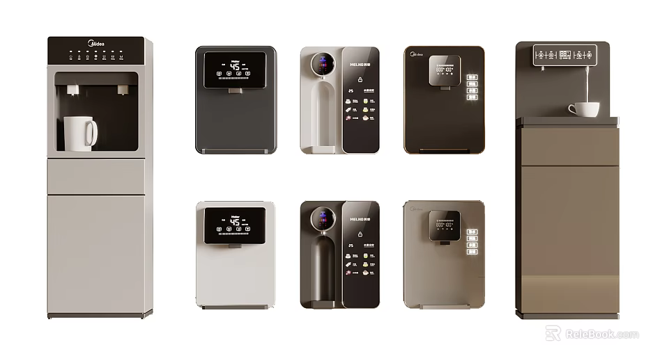 Multiple Types Of Modern Daily Household Appliances With Smart Displays And Sleek Designs 3d model 