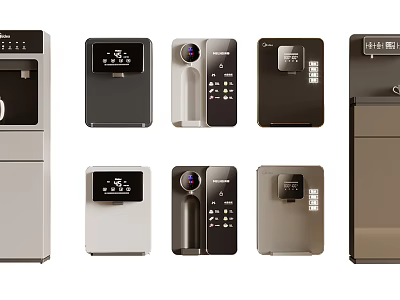Multiple Types Of Modern Daily Household Appliances With Smart Displays And Sleek Designs 3d model