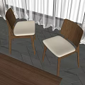 Comfortable Leisure Chairs Featuring Wooden Frame White Cushion On Wooden Floor With Curtains In Interior