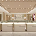 Luxurious Jewelry Store Interior with Elegant Display Counters and Modern Lighting for Exquisite Gemstone Displays