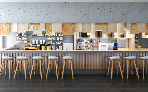 Modern Cafe Bar 3d model