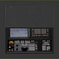 Black Industrial Control Console With Display Screen Control Buttons And Knob