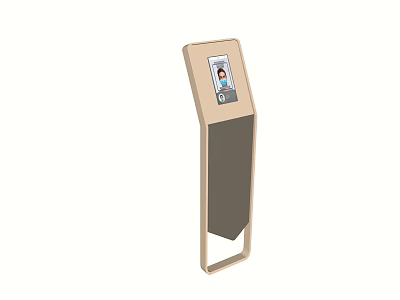 Sleek Modern Digital Kiosk With Vertical Display And Face Recognition Interface Panel 3d model