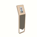 Sleek Modern Digital Kiosk With Vertical Display And Face Recognition Interface Panel