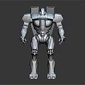 Futuristic Sci Fi Robot Character With Mechanical Armor And Blue Luminous Elements 3d model