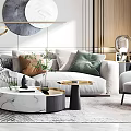 Sofa coffee table combination 3d model