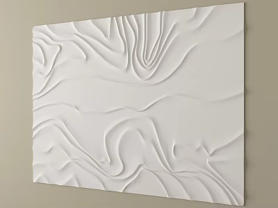 White Decorative Background Wall With Wavy 3D Textured Surface Design 3d model