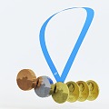 Olympic medal Paris Olympic gold medal Gold medal Silver medal Bronze medal Olympic Games 3d model