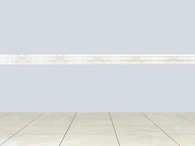 Modern Chandelier in Light Gray Wall Interior with Patterned Waistline and Light Tile Floor 3d model