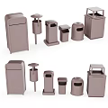 Public Facilities Different Types of Waste Bins with Various Designs for Public Areas