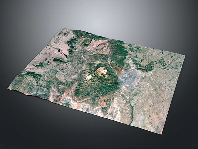 High Resolution Satellite View Of Mountainous Terrain With Vegetation Cover And Topographic Features 3d model