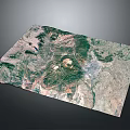 High Resolution Satellite View Of Mountainous Terrain With Vegetation Cover And Topographic Features