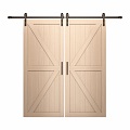 Wooden door warehouse door industrial wind 3d model