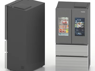 Modern Casarte Refrigerators With Transparent Door Display Screen And Drawer Design 3d model