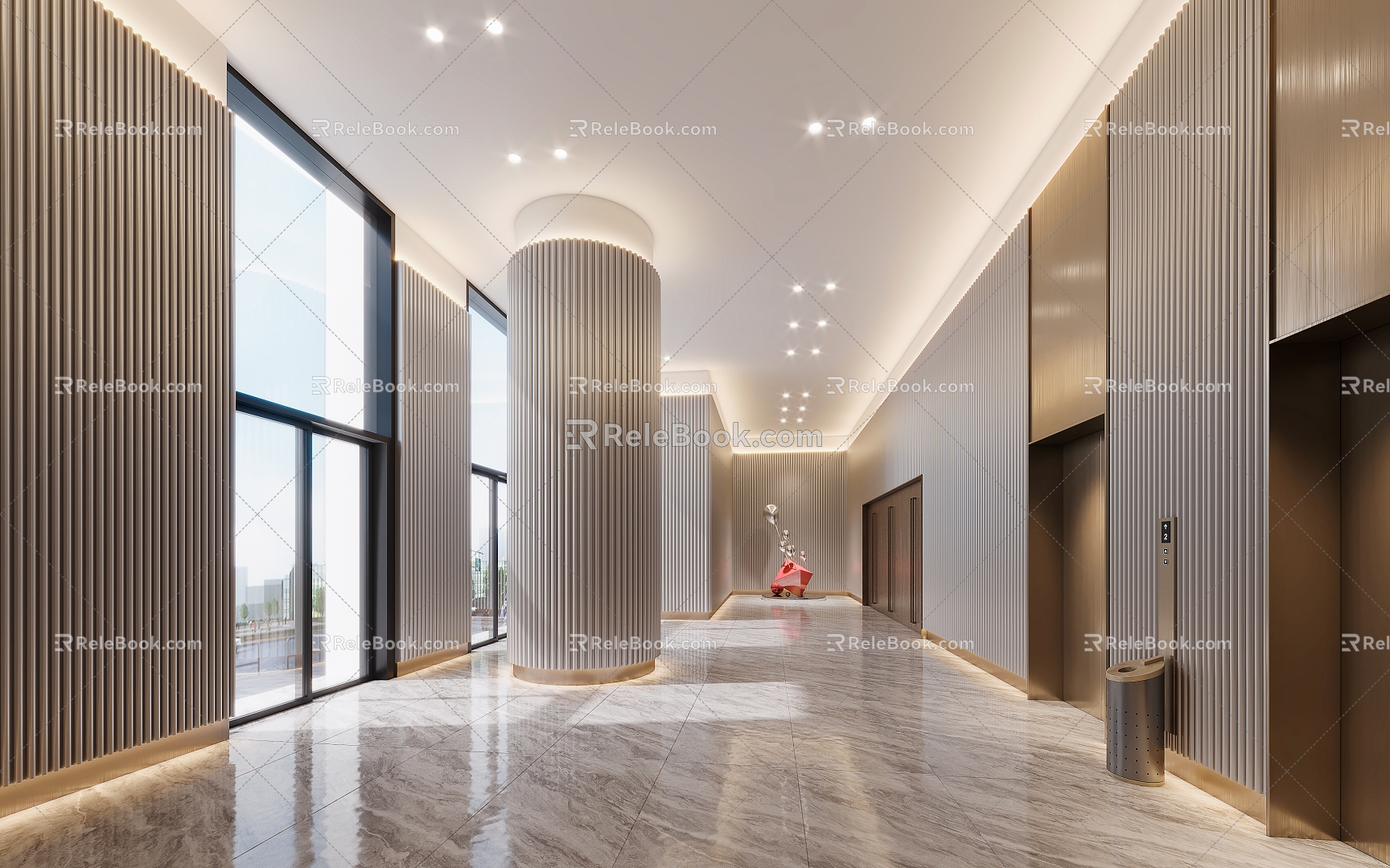 Modern Office Hall 3d model