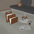 Bookshelf Storage Rack Books Books Headphones Decorations 3d model