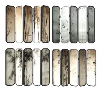 new chinese style screen 3d model