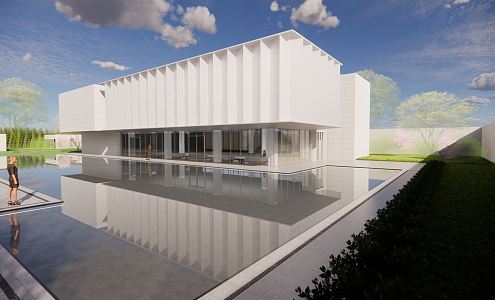 Modern Sales Office Building 3d model