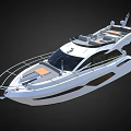 Modern Luxury White Yacht Exterior Design With Deck Railing And Cockpit