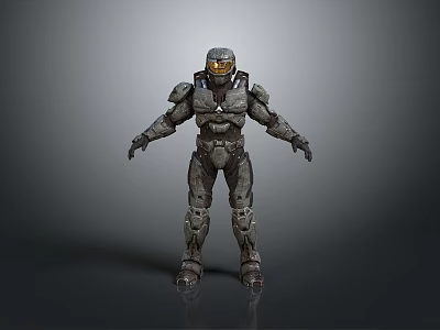 Sci-Fi Armored Warrior Creature in High Detail 3D Model With Metallic Armor Plates 3d model