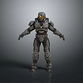 Sci-Fi Armored Warrior Creature in High Detail 3D Model With Metallic Armor Plates 3d model