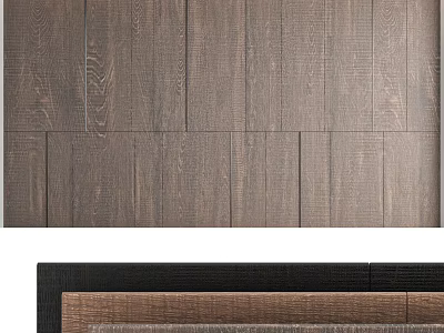Modern Natural Wooden Sofa Backdrop Wall With Textured Panels And Brown Wood Finish 3d model