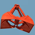 Red Industrial Grab Bucket Equipment With Tripod Structure For Material Handling