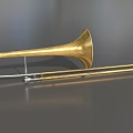 Premium Musical Instruments and Painting Tools with Golden Brass Trombone and Art Supplies