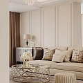 Elegant Modern Living Dining Room Interior With Sofa Coffee Table Pillows And Curtains
