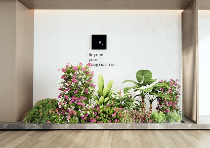 Flower border plant pile flowers and plants indoor plant combination plant landscape landscaping 3d model