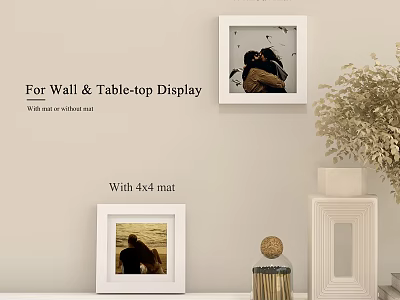 Versatile Decorative Photo Frames For Wall And Table Top Display With 4x4 Mat 3d model