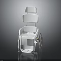 White Modern Wheelchair Structure With Comfortable Seat Backrest Armrests And Wheels 3d model