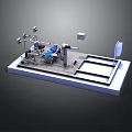 Industrial Equipment Model With Mechanical Structure Platform And Support Frame