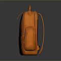Orange Leather Backpack With Top Handle And Multiple Pockets Modern Design 3d model