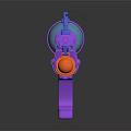 Colorful Toy Water Gun With Purple Blue Orange Design And Transparent Tank