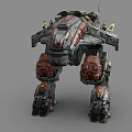 Smart Red Gray Armored Machine With Heavy Duty Mechanical Joints And Structure 3d model