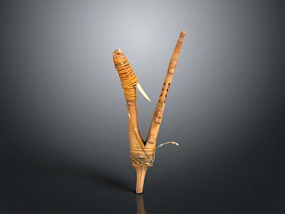 Wooden Sculpture Carving with V Shaped Design and Woven Texture Details 3d model