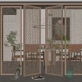 New Chinese Partition Metal Partition Screen 3d model