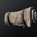 Vintage Rolled Canvas Travel Bag With Leather Straps And Buckles