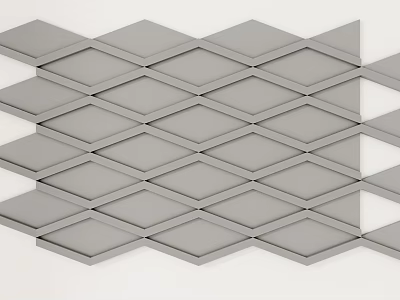 Stylish Gray Carved Diamond Shaped Grid Pattern Neatly Arranged Three Dimensional Design 3d model