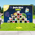 Angry Birds Space Outdoor Game Setup With Player And Character Board In Park 3d model