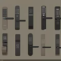Various Smart Door Locks With Digital Keypads And Modern Handles In Different Colors