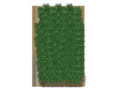 Lush Green Living Plant Wall With Natural Wooden Frame And Vibrant Foliage 3d model