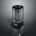 Black Portable Heater With Metal Mesh Cover And Control Knob On Smooth Surface