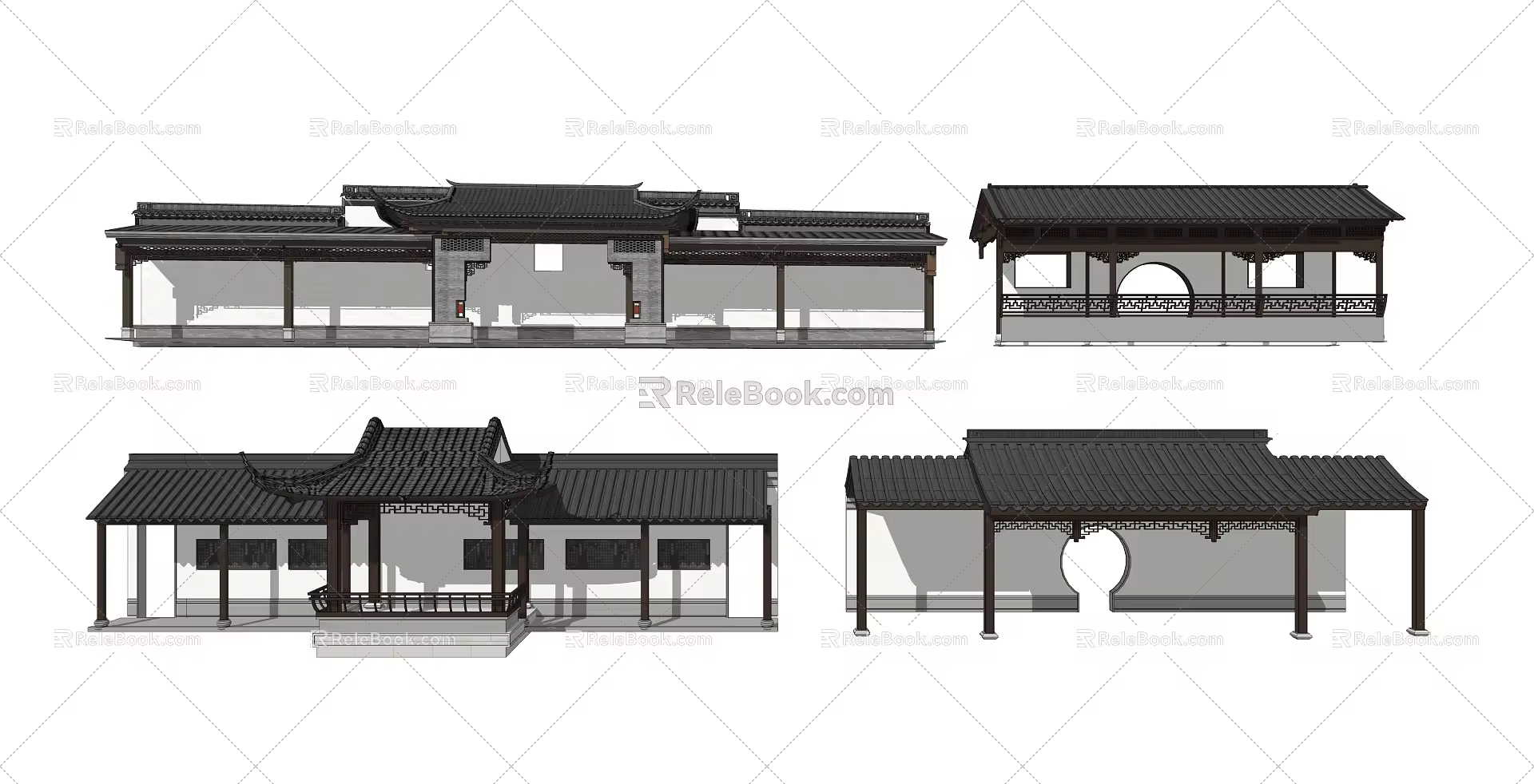 Chinese style gallery 3d model