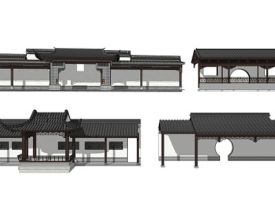 Chinese style gallery model