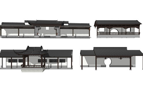 Chinese style gallery 3d model